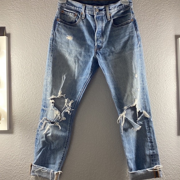 Levi’s 501 Skinny Slim Straight High Rise Jeans - Picture 7 of 13